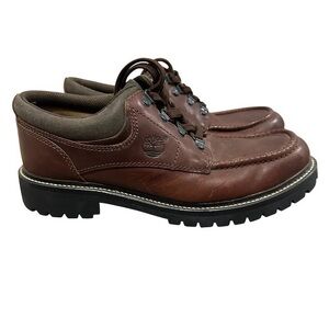 Timberland Men's Dark Brown Leather Heavy Duty Shoes Size 10.5 Vintage